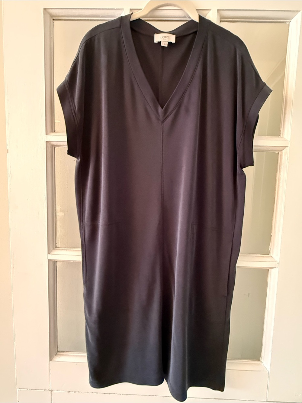 LOFT V-Neck Women’s Tunic Dress Grey Size L